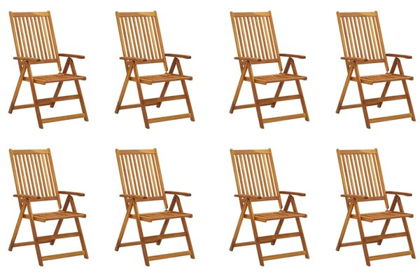 Skládací zahradní židle s poduškami 8 ks masivní akácie