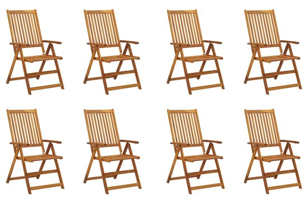 Skládací zahradní židle s poduškami 8 ks masivní akácie