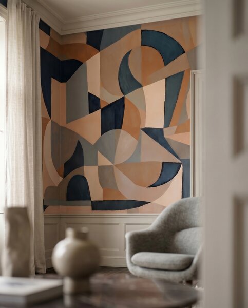 FUGU Luxusní geometrická designová tapeta abstraktní tvary – Silent Arch Materiál: Digitální eko vlies - klasická tapeta nesamolepicí