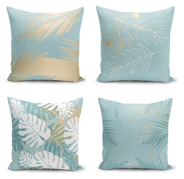Sada 4 povlaků na polštáře Minimalist Cushion Covers Lagoon, 55 x 55 cm