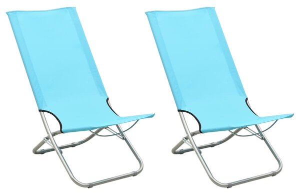 Skládací plážové židle 2 ks tyrkysové textil
