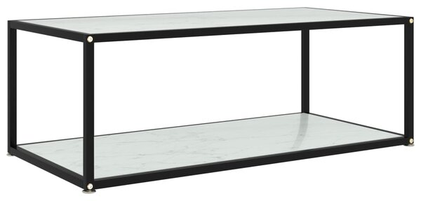 Konferenční stolek bílý 100 x 50 x 35 cm tvrzené sklo