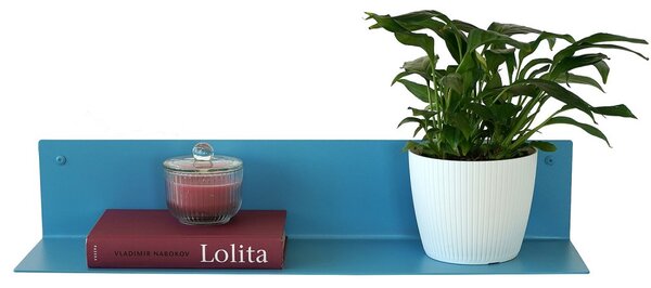 Nástěnná kovová police Sofia 350 mm pastelově modrá RAL 5024