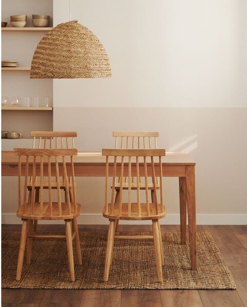 Rozkládací jídelní stůl s deskou v dubovém dekoru v přírodní barvě 80x160 cm Yain – Kave Home