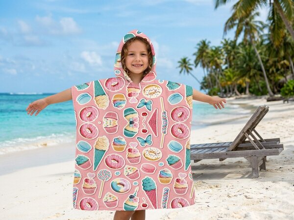 Dětské pončo SWEETIE růžové 60x120 cm