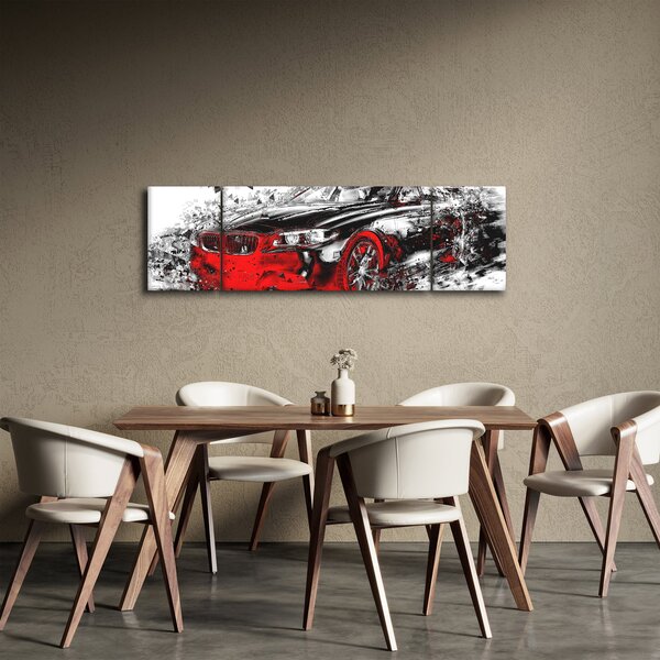 Obraz - Malované auto v akci (170x50 cm)