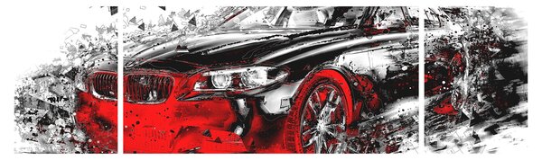 Obraz - Malované auto v akci (170x50 cm)