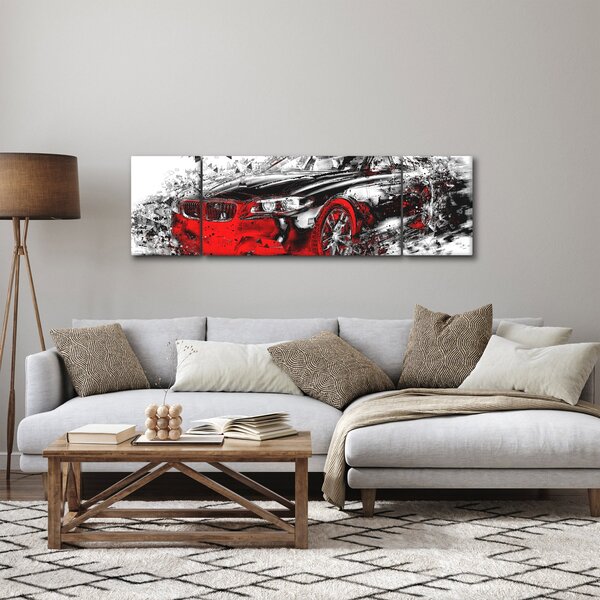Obraz - Malované auto v akci (170x50 cm)