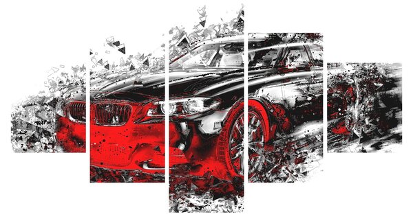Obraz - Malované auto v akci (125x70 cm)