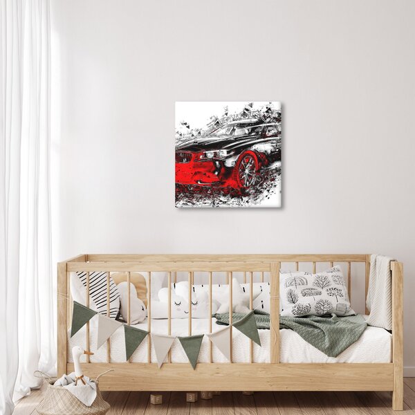 Obraz - Malované auto v akci (30x30 cm)