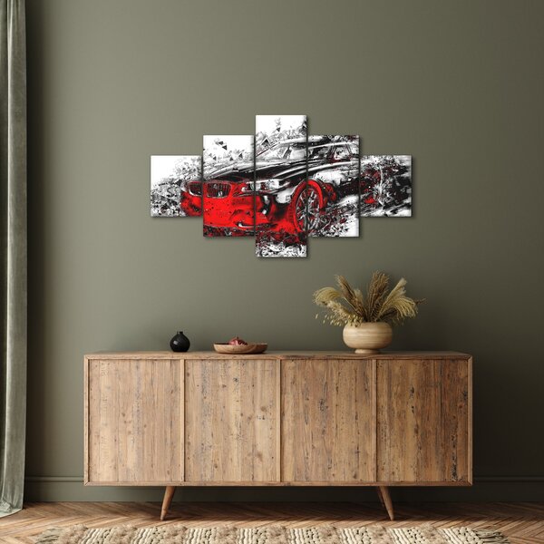 Obraz - Malované auto v akci (125x70 cm)