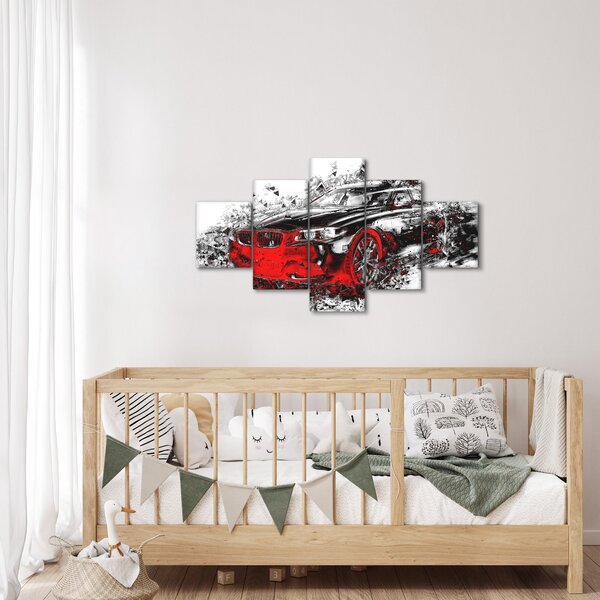 Obraz - Malované auto v akci (125x70 cm)