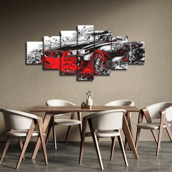 Obraz - Malované auto v akci (210x100 cm)