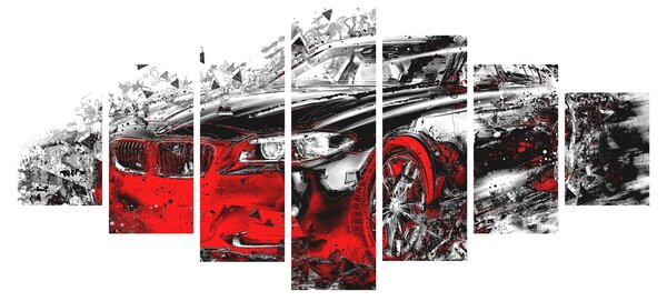 Obraz - Malované auto v akci (210x100 cm)