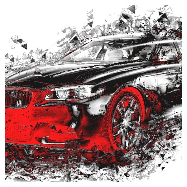 Obraz - Malované auto v akci (30x30 cm)