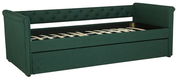 Rozkládací postel Tkanina LIBOURNE 80 x 200 cm Tmavě zelená