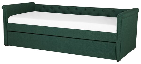 Rozkládací postel Tkanina LIBOURNE 80 x 200 cm Tmavě zelená