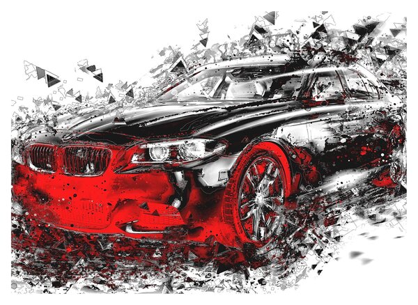 Obraz - Malované auto v akci (70x50 cm)