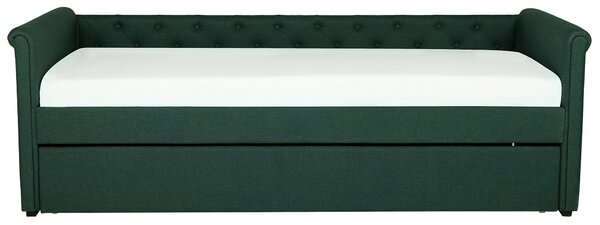 Rozkládací postel Tkanina LIBOURNE 80 x 200 cm Tmavě zelená