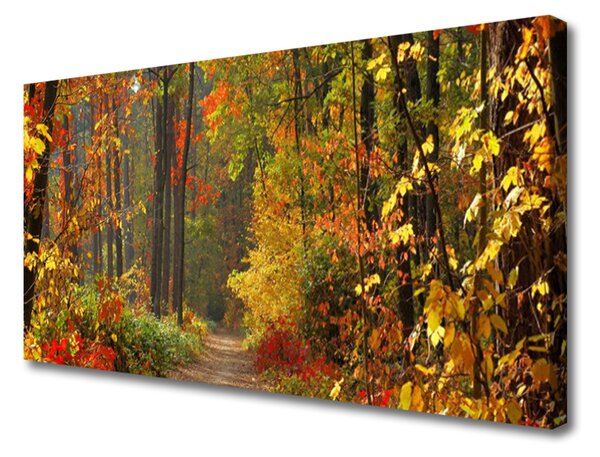 Obraz na plátně Les Příroda Podzim 125x50 cm