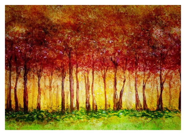 Obraz - Malba listnatého lesa (70x50 cm)