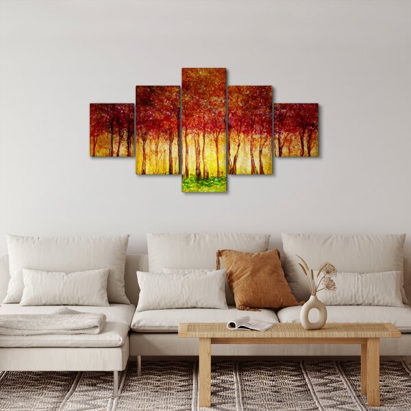 Obraz - Malba listnatého lesa (125x70 cm)