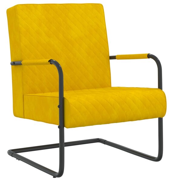 Konzolová židle hořčicově žlutá samet