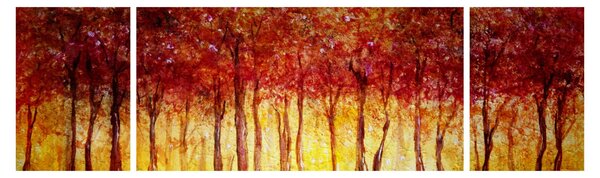 Obraz - Malba listnatého lesa (170x50 cm)