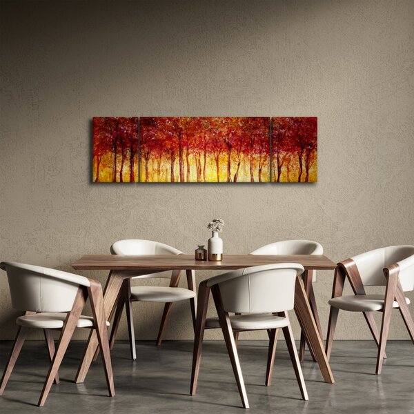 Obraz - Malba listnatého lesa (170x50 cm)