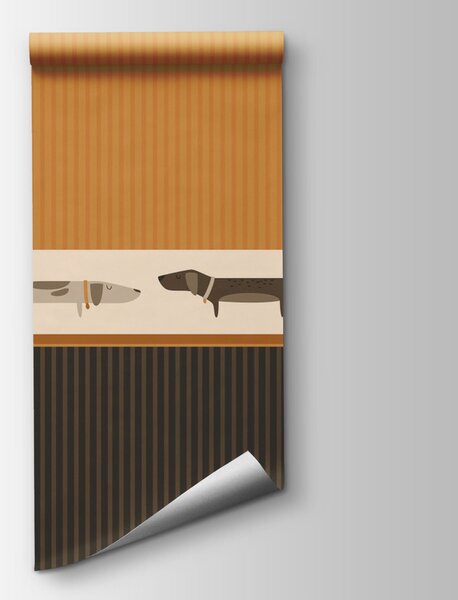 Fototapeta Řada psů na zdi, Dětské fototapety, Populární fototapety, t00682 - Tapeko.co.cz