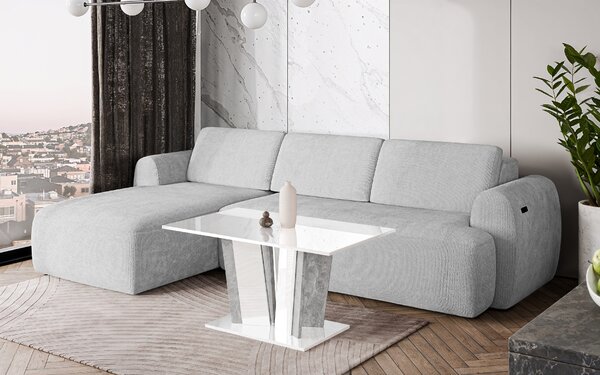 Prospero Konferenční stolek DOHA 2 Kombinace barev: doha 2 coffee table bílý lesk/kámen