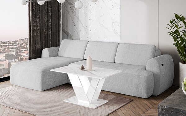 Konferenční stolek DUBAJ Kombinace barev: dubai coffee table černý lesk/kámen