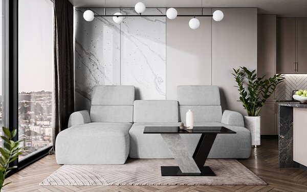 Konferenční stolek DUBAJ Kombinace barev: dubai coffee table černý lesk/kámen