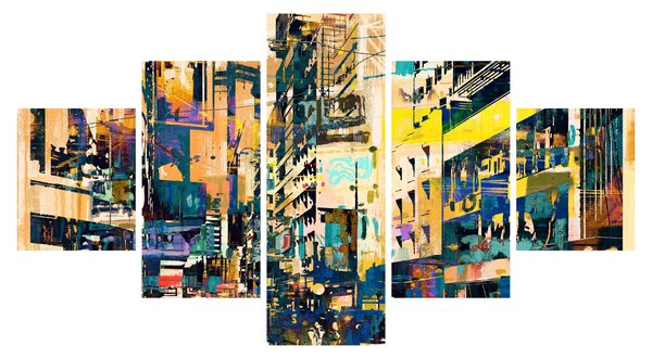 Obraz malované abstrakce (125x70 cm)
