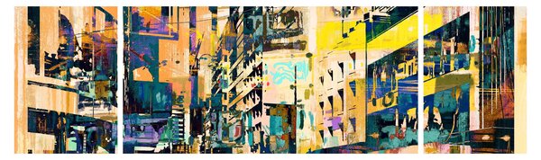 Obraz malované abstrakce (170x50 cm)