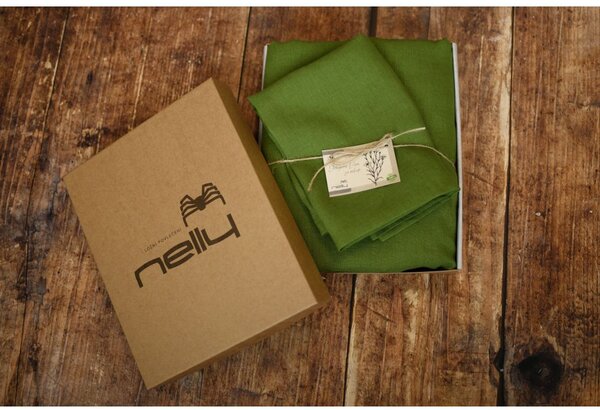 Nelly Lněný povlak na polštář - kapradí Rozměr: 50/50 CM ZIP
