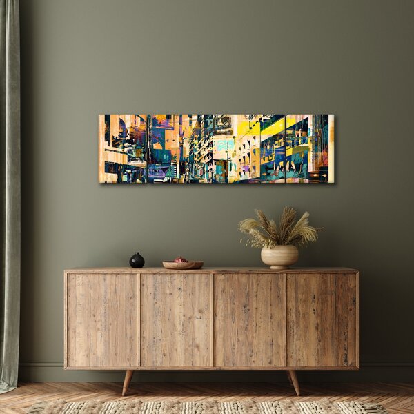 Obraz malované abstrakce (170x50 cm)