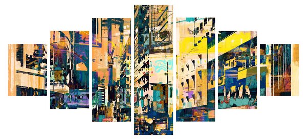 Obraz malované abstrakce (210x100 cm)