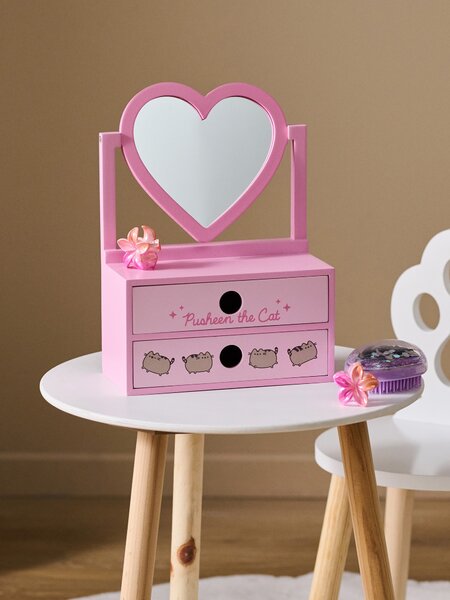 Sinsay - Skříňka se zrcadlem ve tvaru srdce Pusheen - pastelová růžová