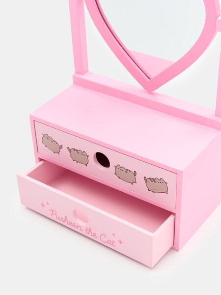 Sinsay - Skříňka se zrcadlem ve tvaru srdce Pusheen - pastelová růžová