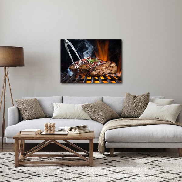 Obraz steaku na grilu (70x50 cm)