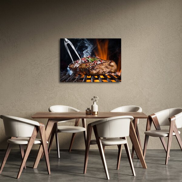 Obraz steaku na grilu (70x50 cm)