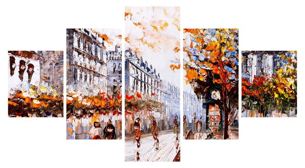 Obraz - Život ve městě (125x70 cm)