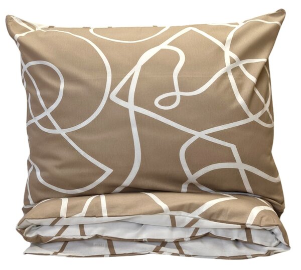 Povlečení bavlněné Merlot hnědé 200x140cm+90x70cm TiaHome