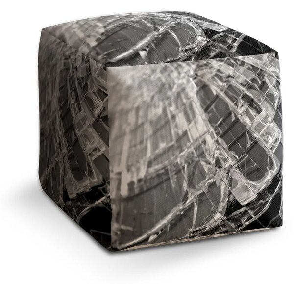 Sablio Taburet Cube Rozbité sklo - 40x40x40 cm