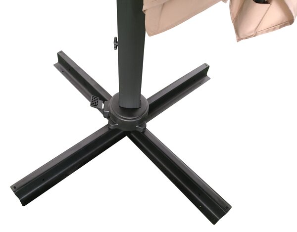 Zahradní slunečník Houseland Vexon s LED osvětlením 300x300 cm světle hnědý