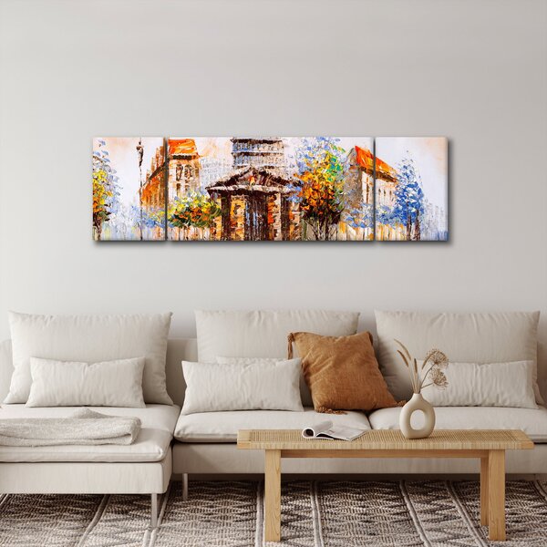 Obraz - Malovaná městká památka (170x50 cm)