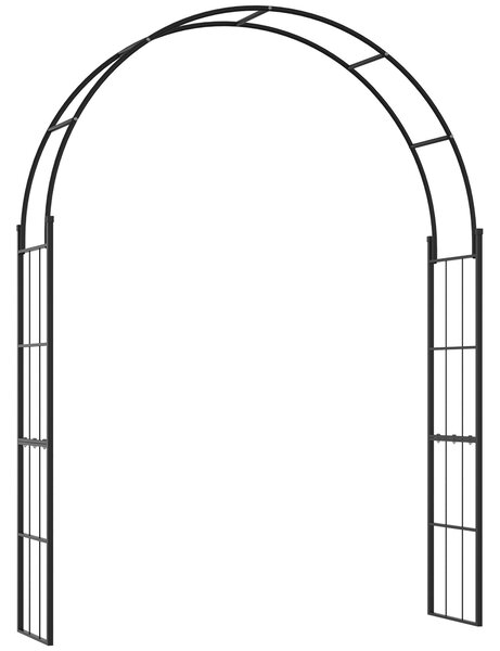 Zahradní oblouk Outsunny pro popínavé rostliny, kovový zahradní oblouk pro dekorace a akce, 157x40x223cm, černý | Aosom