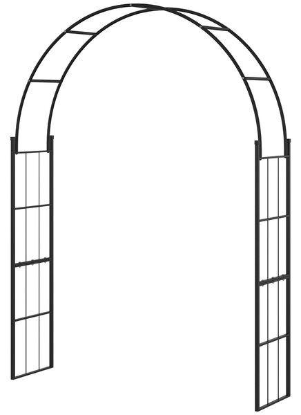 Zahradní oblouk Outsunny pro popínavé rostliny, kovový zahradní oblouk pro dekorace a akce, 157x40x223cm, černý | Aosom