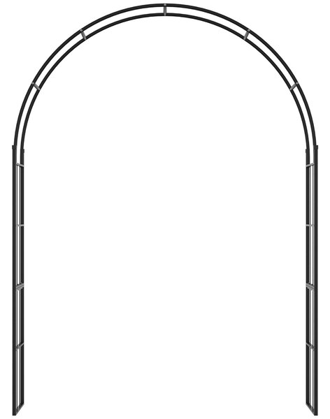 Zahradní oblouk Outsunny pro popínavé rostliny, kovový zahradní oblouk pro dekorace a akce, 157x40x223cm, černý | Aosom